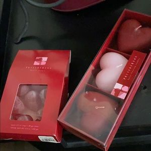 Pottery barn new  floating candles  and soap Valentine hearts! So cute!! Red